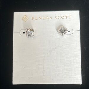 Kendra Scott Silver Square Stud Earrings